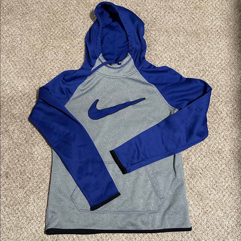 Nike Blue and Gray Pullover Hoodie